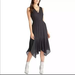 Rachel Roy Polka Dot Handkerchief Hem Midi Dress Size 6